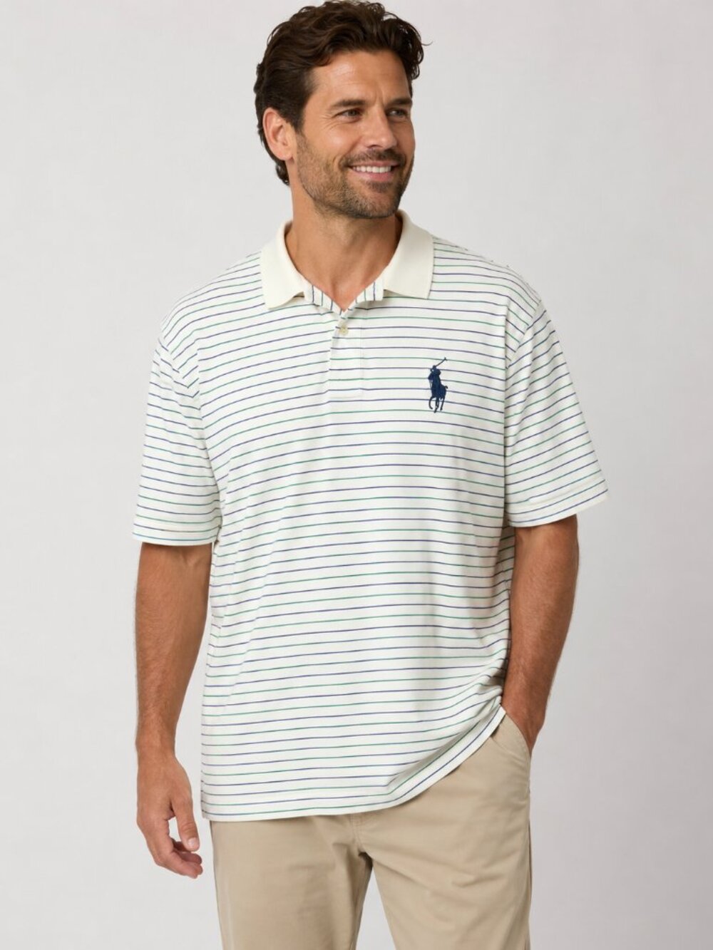 Polo Ralph Lauren Striped Pattern Collared Polo Shirt XL Short Sleeve 100 Cotton